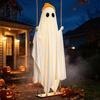 Waterproof Lighted Ghost Decor Halloween Decorations Outdoor Indoor, IP44 Light Up Hanging Swing Cute Decoration, DIY Glowing for Garden Trees