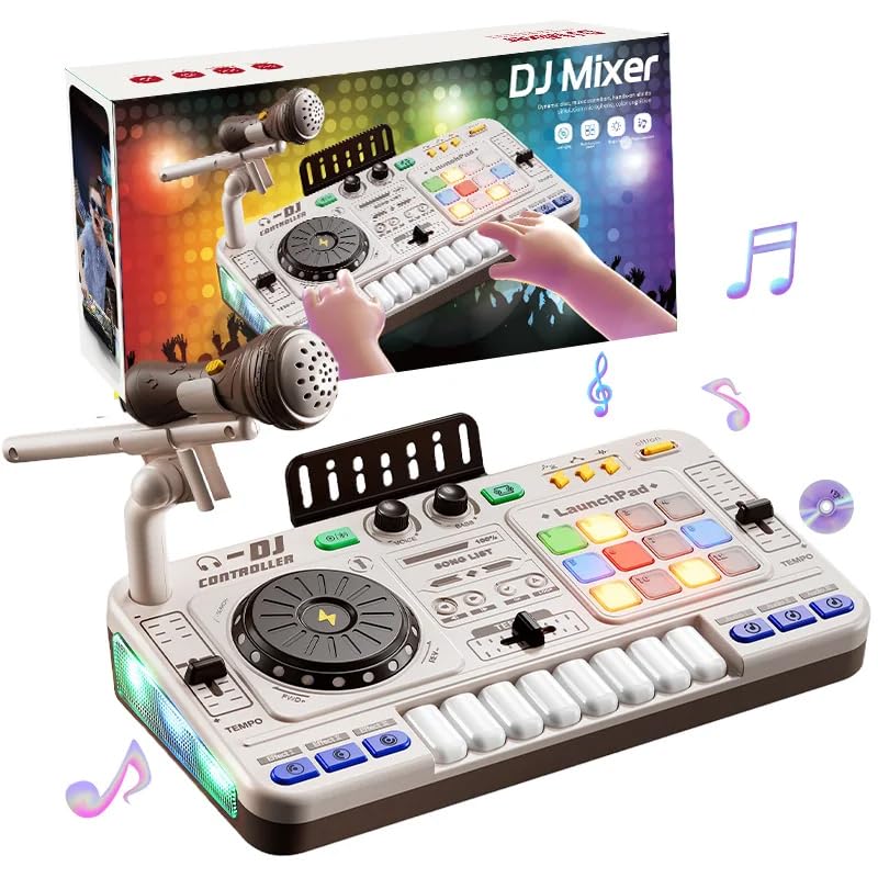 

zmart Kids Simulation DJ Mixer Controller Music Electronic Learning Game for DJ DJ Controller DJ Table Toy, Multifunctional, Effects, Kids, Mixer,