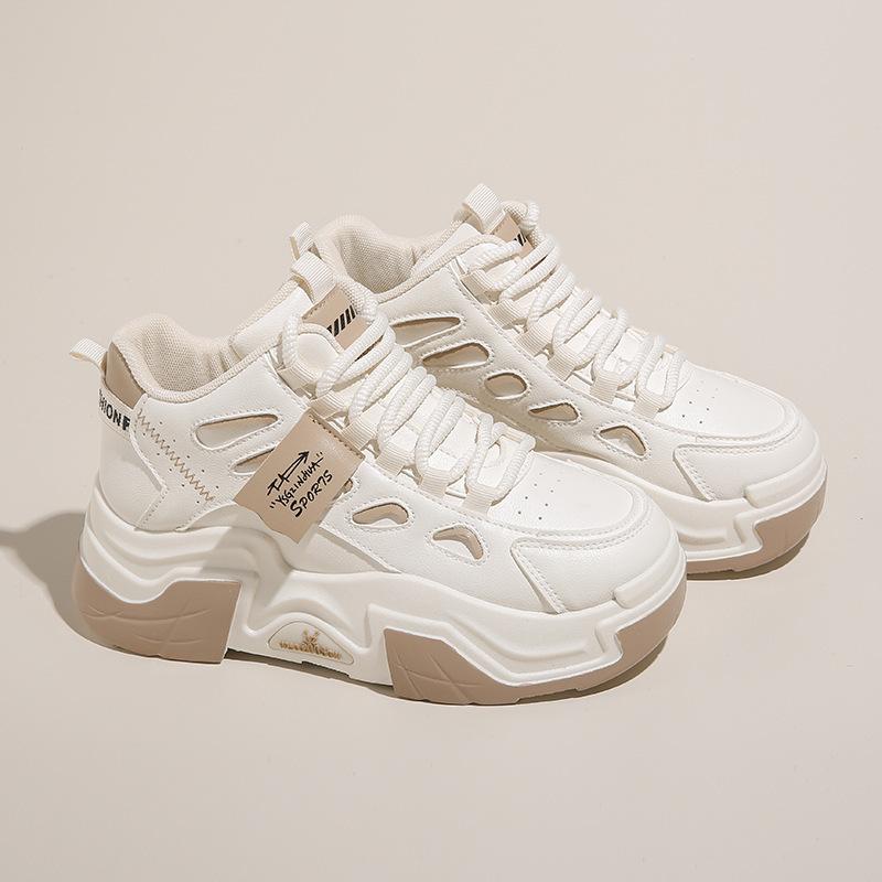 

2024 Autumn New High-top Little White Shoes Ins Korean Version Versatile Platform Sneakers Casual Sneakers Daddy Shoes Girl 35