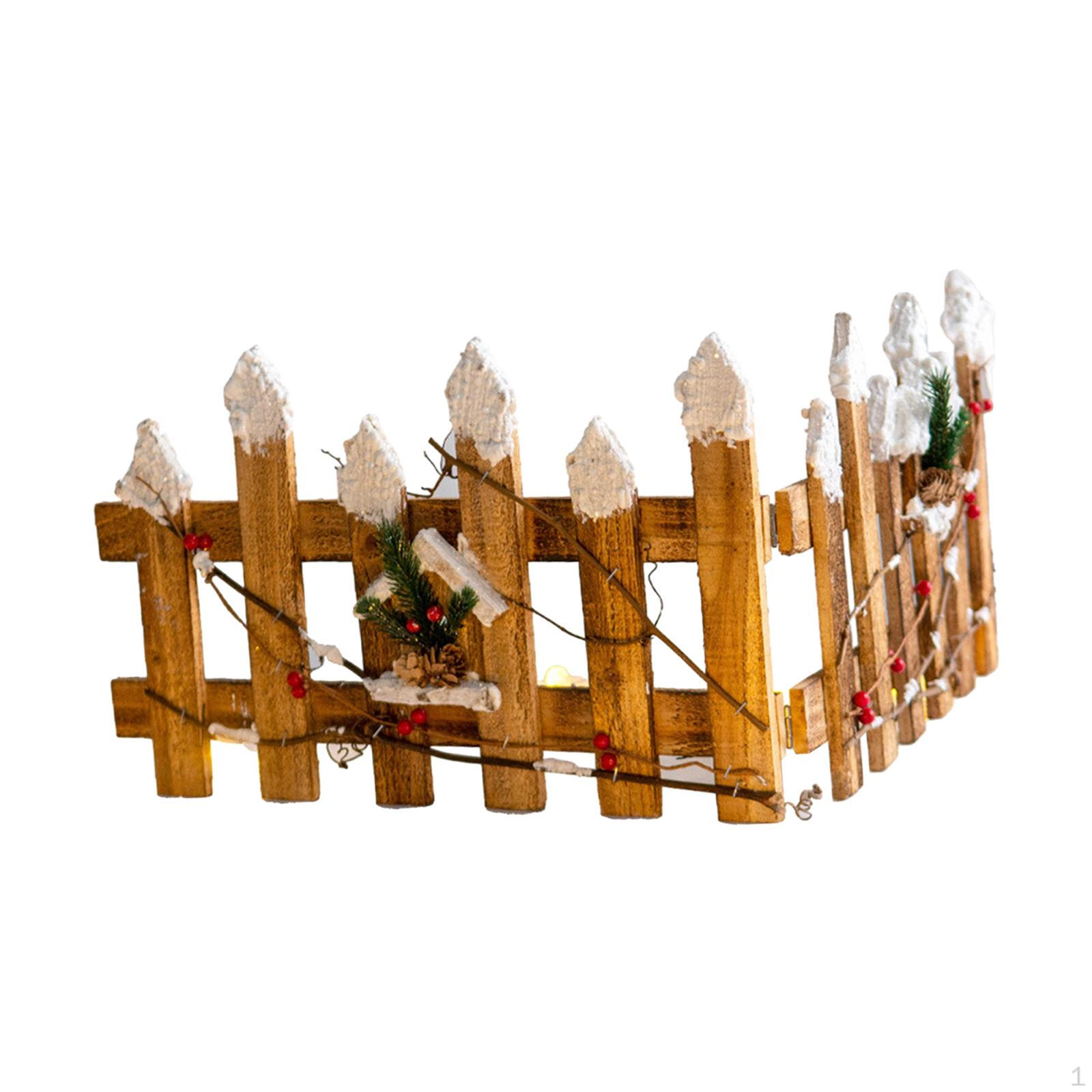 

Рождественский забор, деревянный штакетник, украшение для сада феи, орнамент коричневый