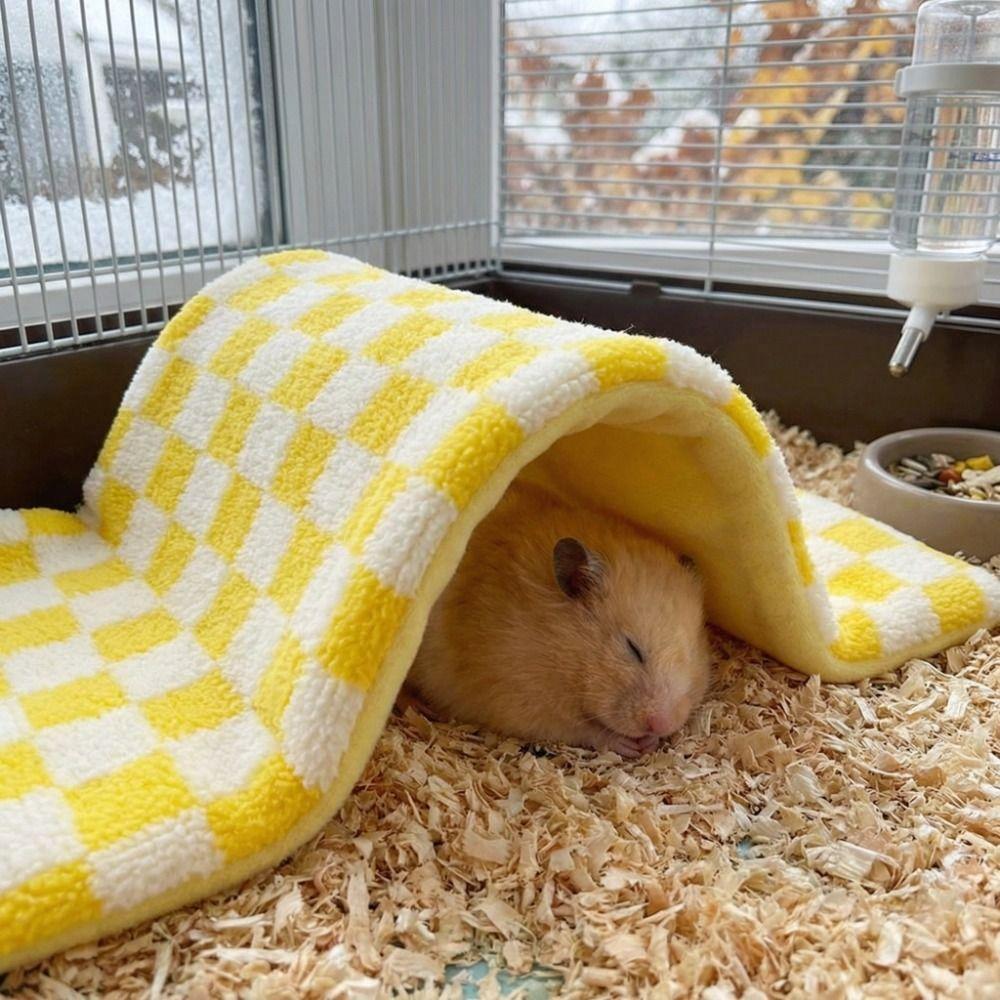 Warm Hamster Cotton Mat Foldable Pet Cave Nest Plush Small Pet Sleeping House  Autumn Winter
