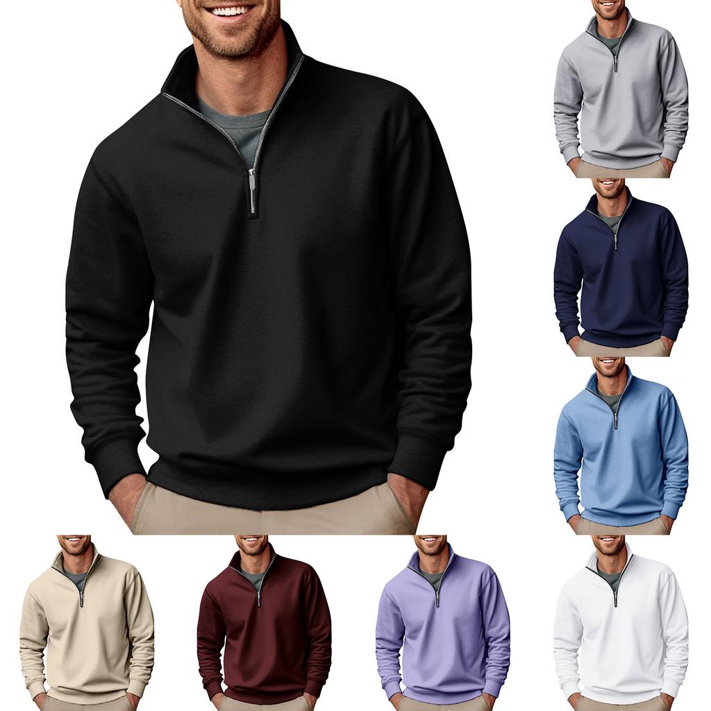 Men'S Hoodless Sweatshirt Male Fashion Leisure Temperament Sweater Long Sleeve Hoodless Pullover Warm Comfty Sweatshirts