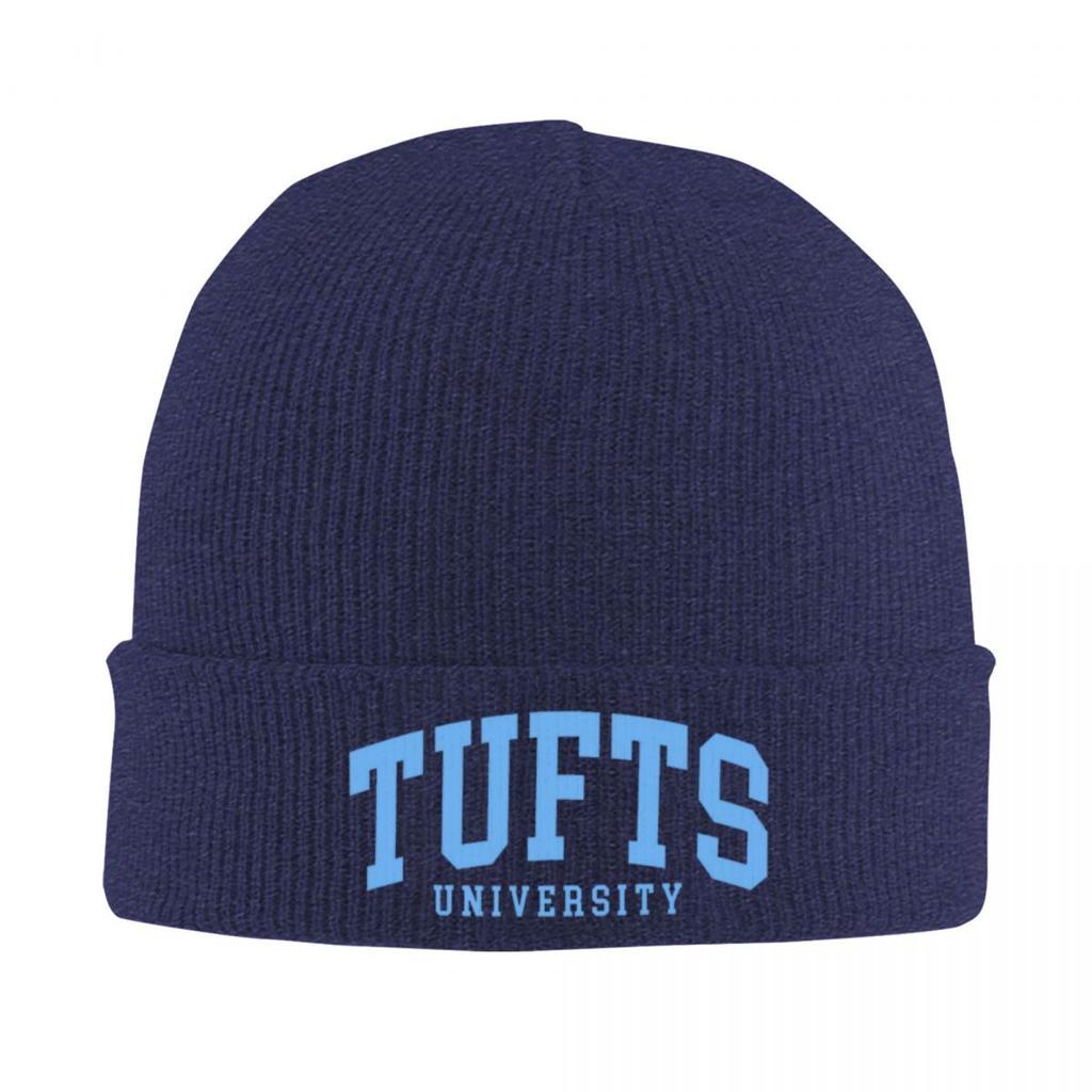 New Tufts College Font Curved Warm Knitted Cap Fashion Bonnet Hat Autumn Winter Outdoor Beanies Hats For Unisex Adult