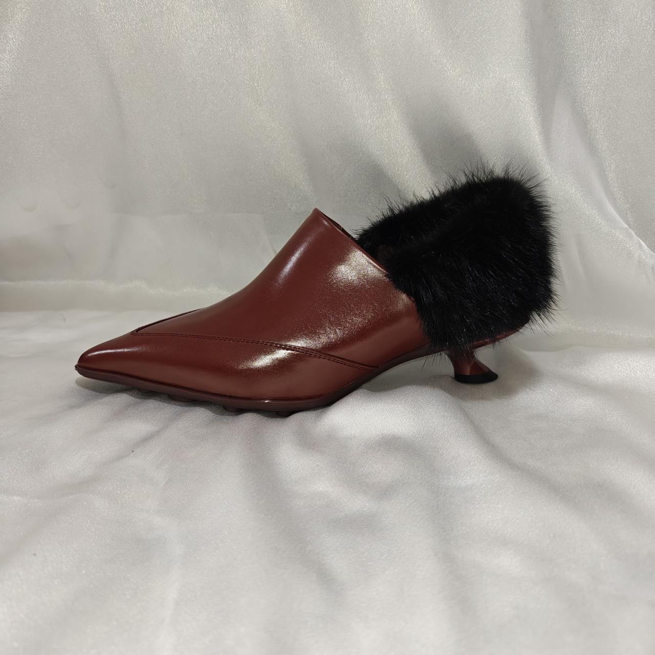 

модные меховые туфли с острым носком для женщин на среднем каблуке, туфли из плюшевой кожи, 2024, тренд, элегантные туфли-лодочки для вечеринок, осени, прогулок, Zapatos Mujer 40 красный