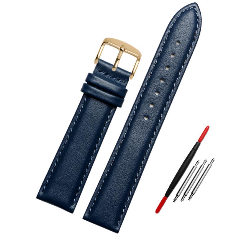 Bracelet en cuir véritable de couleur bleue pour bracelet de montre Citizen Rossini 14 16 18 20 mm 21 m 22 mm 23 mm en gros