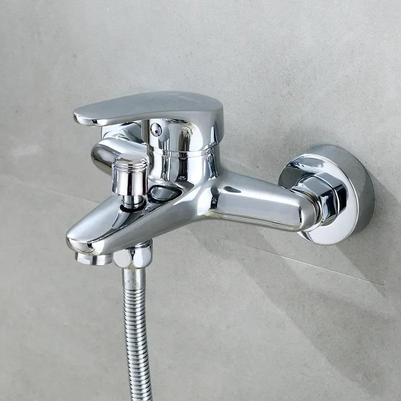 Wall Mounted Shower Faucet Mixing Valve Bathroom Hot Cold Water Mixer Tap Household Toilet Mixer Bathtub Faucet