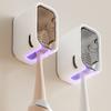 Toothbrush Holder Wall-Mounted Punch-Free Toothbrush Rack Dustproof Bathroom Electric Toothbrush Organizer