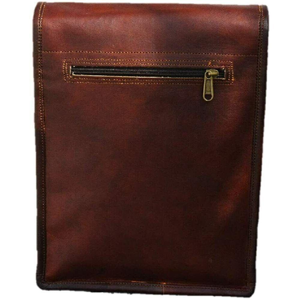 Handmade Genuine Vintage Brown Goat Leather Sling Side Handbag Cross Body Bag