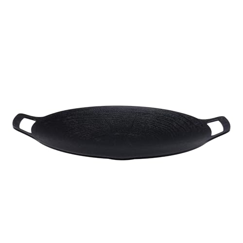 JHQ Iron Plate Multi-Griddle, Authentic, Induction and Direct Heat Compatible, Lightweight, Kitchen and Outdoor Use, Frying Pan/Griddle Pan (Black - F