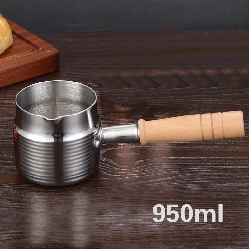 Choke Oil Pots Hot Oil Pan Butter Chocolate Melting Sauce Coffee Pot Milk Pot Panelas Small Pot Mini Stainless Steel Milk Pots