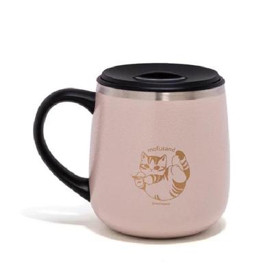 Mofusand Edelstahlbecher mit Deckel KURZ ( Rosa ) Japan NEU