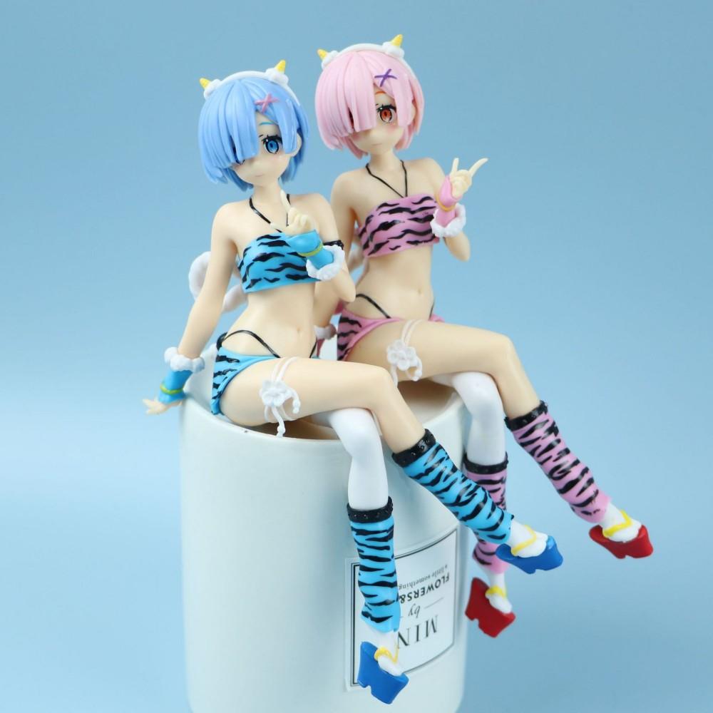 New Anime Figure pajamas Leopard Bikini Sitting posture Girl PVC Action Collection Model