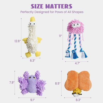 1pc Plush Squeaky Dog Toys, Cute Durable Stuffed Crinkle Puppy Pet Chew Toys for Large Medium Small Dogs