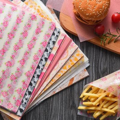 50Pcs Wax Paper Food Wrapping Paper Greaseproof Baking Soap Packaging Paper Sandwich Hamburger Food Candy Greaseproof Wax Paper