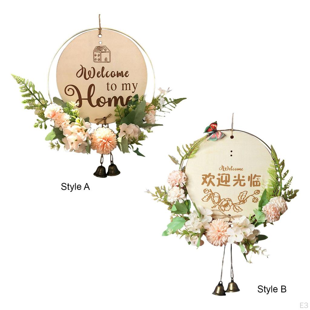 Elegant Floral Welcome Wreath for Spring Weddings and Home Decor