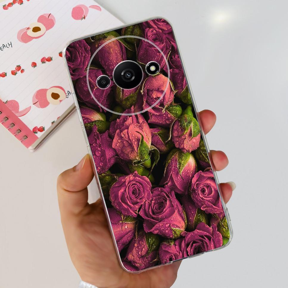 For Xiaomi Redmi A3 4G Case Fashion Girl Cartoon Print Soft Silicone Back Cover For Redmi A3 6.71" Shockproof Phone Case Funda
