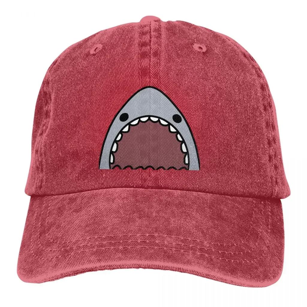 Cute Funny Cartoon Shark Baseball Caps Peaked Cap Outdoor All Seasons Travel Adjustable Trucker Hats for Men Women