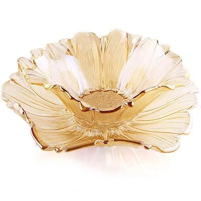 Creative Crystal Glass Fruit Plate Home Candy Plate Food Pot Fruit Bucket Snacks Dried Fruit Tray Living Room Torage Tray