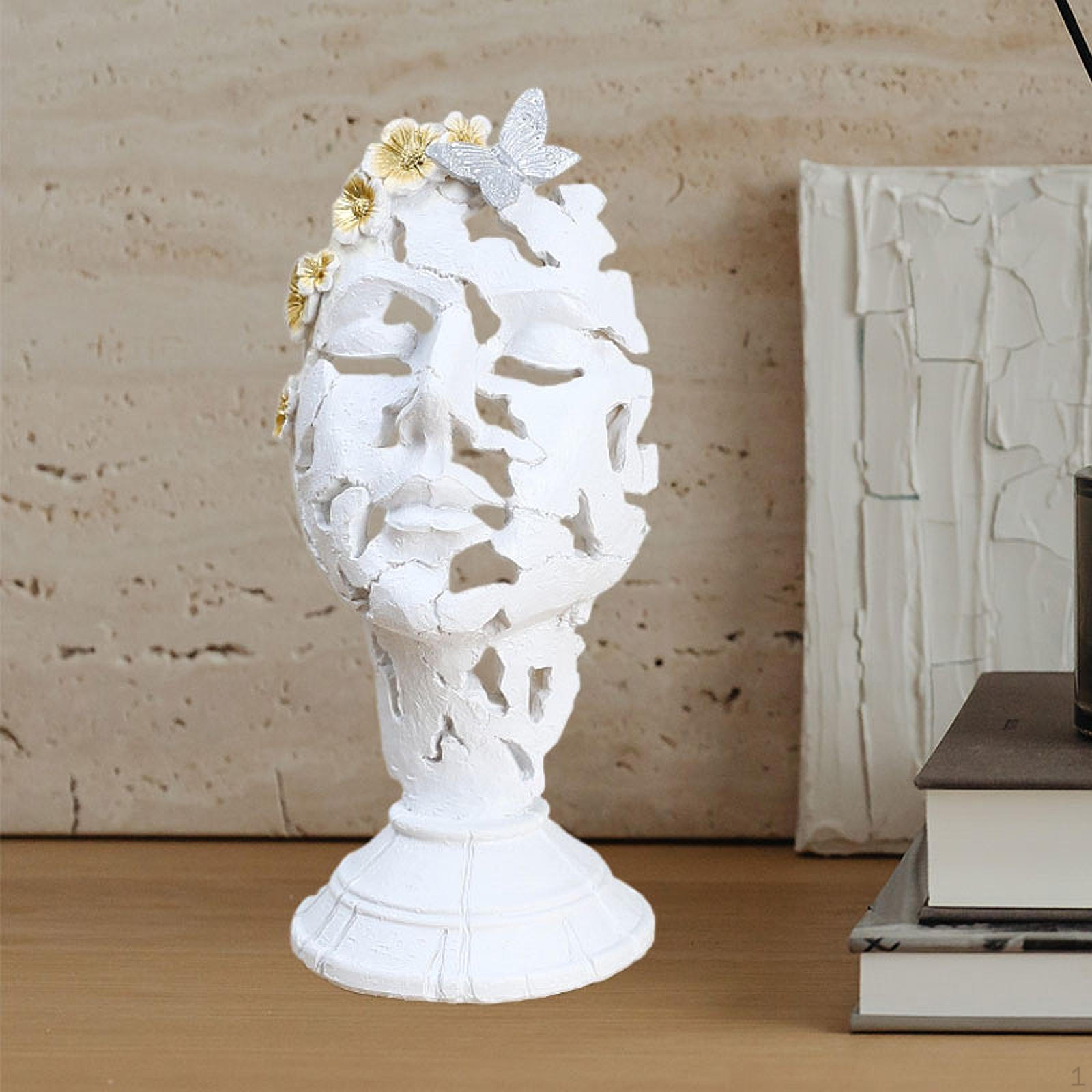 

Абстрактная скульптура человеческого лица для декора гостиной и спальни белый