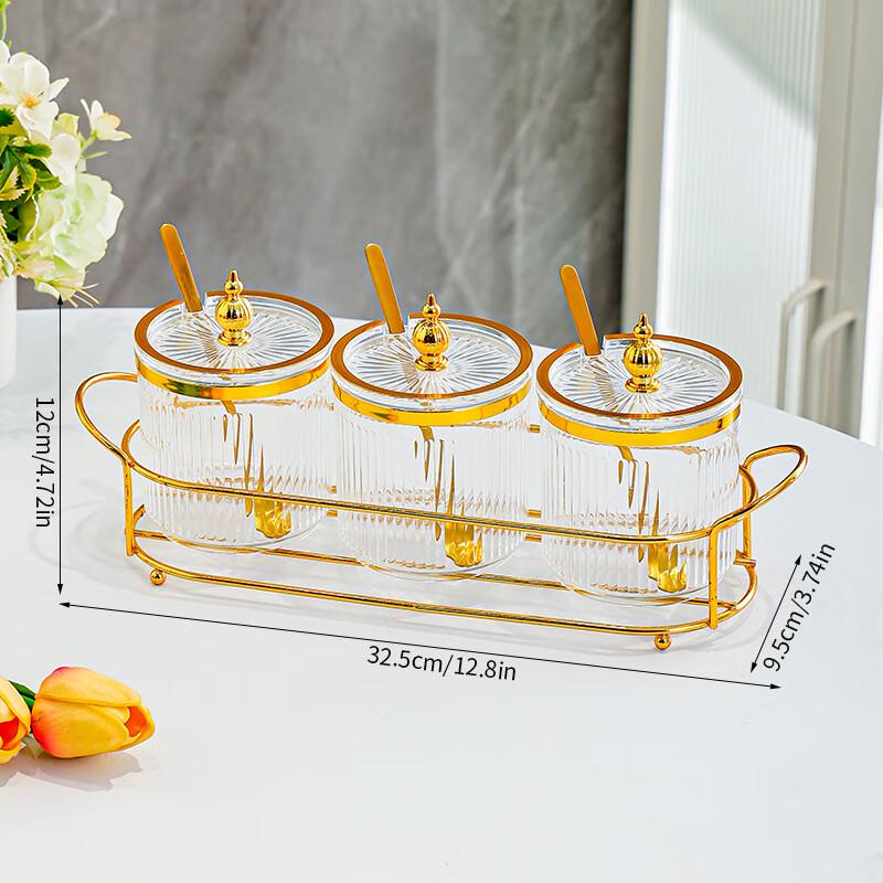 Wild Pigeon Elegant 3-Grid Spice Jar Set