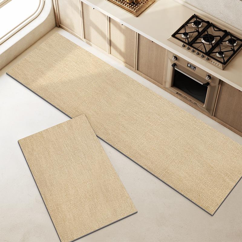 Kitchen Mat Modern Minimalism Long Strip Runner Rug Non-slip Anti-fouling Oil-proof Kitchen Carpet Home PVC Leather Washable Mat