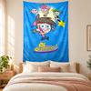 Fairly OddParents Wandteppich hohe Qualität zur Dekoration von Wohnzimmer Schlafzimmer Studentenwohnheim Wänden ideal als Schlafzimmer Wandkunst oder Weihnachtsgeschenk