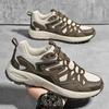 Breathable Mesh Hiking Sneakers Men's Thick-soled Outdoor Trekking Camping Shoes Male Elastic Climbing Shoes Wear-resistant