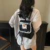 Ruffled Lace Drawstring Backpack Ballet Style Cute Bear Knapsack Sweet Fashion Backpack  Girls