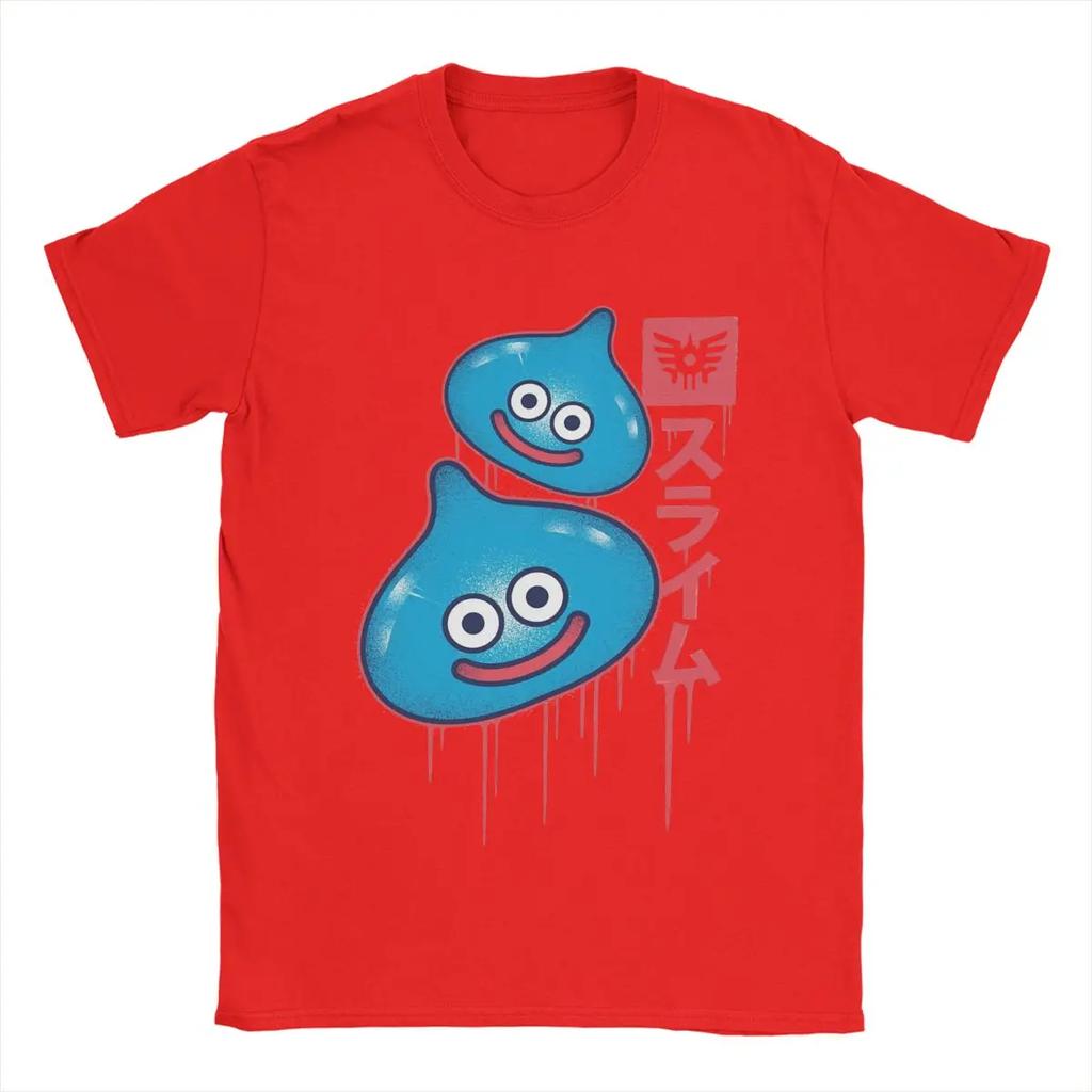 Dragon Quest Slime TShirts for Unisex Funny Tee Shirt Round Neck Short Sleeve T Shirts Plus Size Clothes