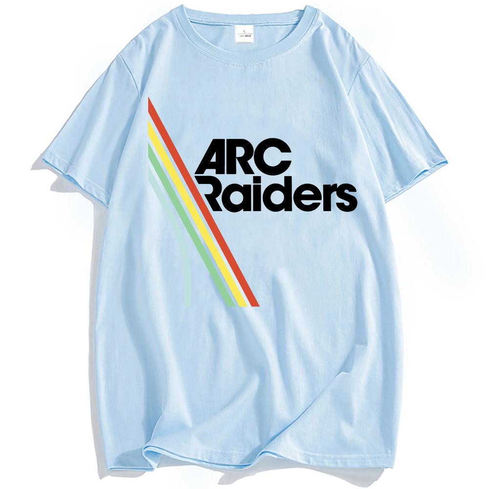 Men Clothing Hot Game ARC Raiders Rainbow Print T-shirt Cotton Short Sleeve Loose Male Tshirts Unisex Streetwear Graphic T Shirt