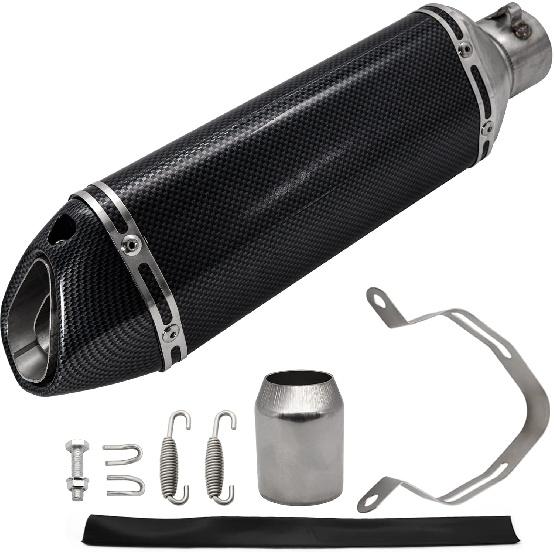 Motorcycle Slip On Muffler,1.5-2" Carbon Fiber Unversal Slip on Silencers & Mufflers For Dirt Bike Street Bike Scooter ATV Racing Pipes