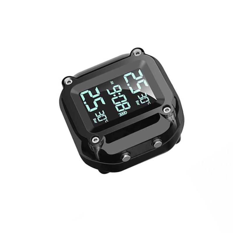 Motorcycle TPMS Digital Tyre Pressure Monitoring System With LCD Display And Sensors Digital Tyre Pressure Gauge Tester Plastic