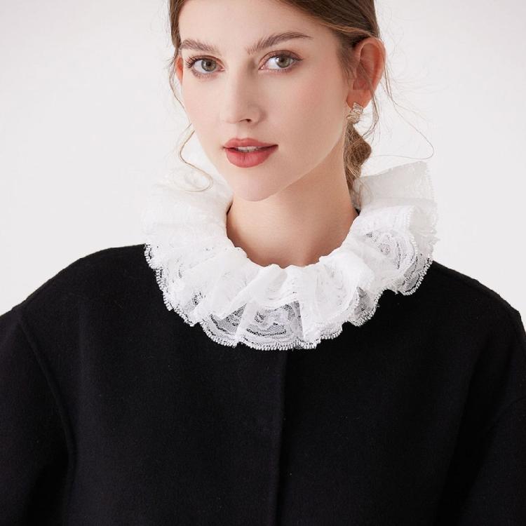Delicate Double Layer Lace Detachable Collar And Removable False Sleeve Set For Blouses Dresses Adjustable Tie Design
