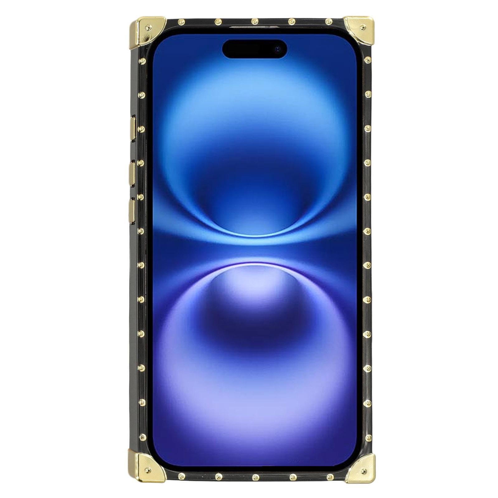

For iPhone 16 Cases Rhinestone Decor Butterfly Pattern TPU+PC Phone Cover Purple