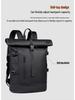 Men's Fashionable Roll-Up Backpack, Large Capacity Travel & Laptop Bag, Schoolbag for College Students