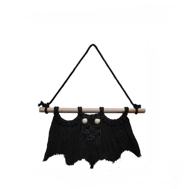 

Wall Decoration 3D Bat Hanging Ornament, Hand-Knitted Black Style, Bat Tapestry, Halloween Home Decoration