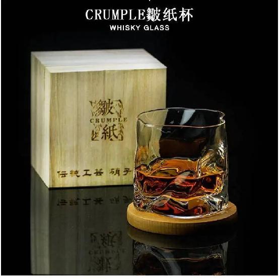 Japanese Edo Designer Crumple Paper Irregular Shape Crystal Faceted Der Whiskybecher Whiskey Whisky Rock Glass Artwork Wine Cup