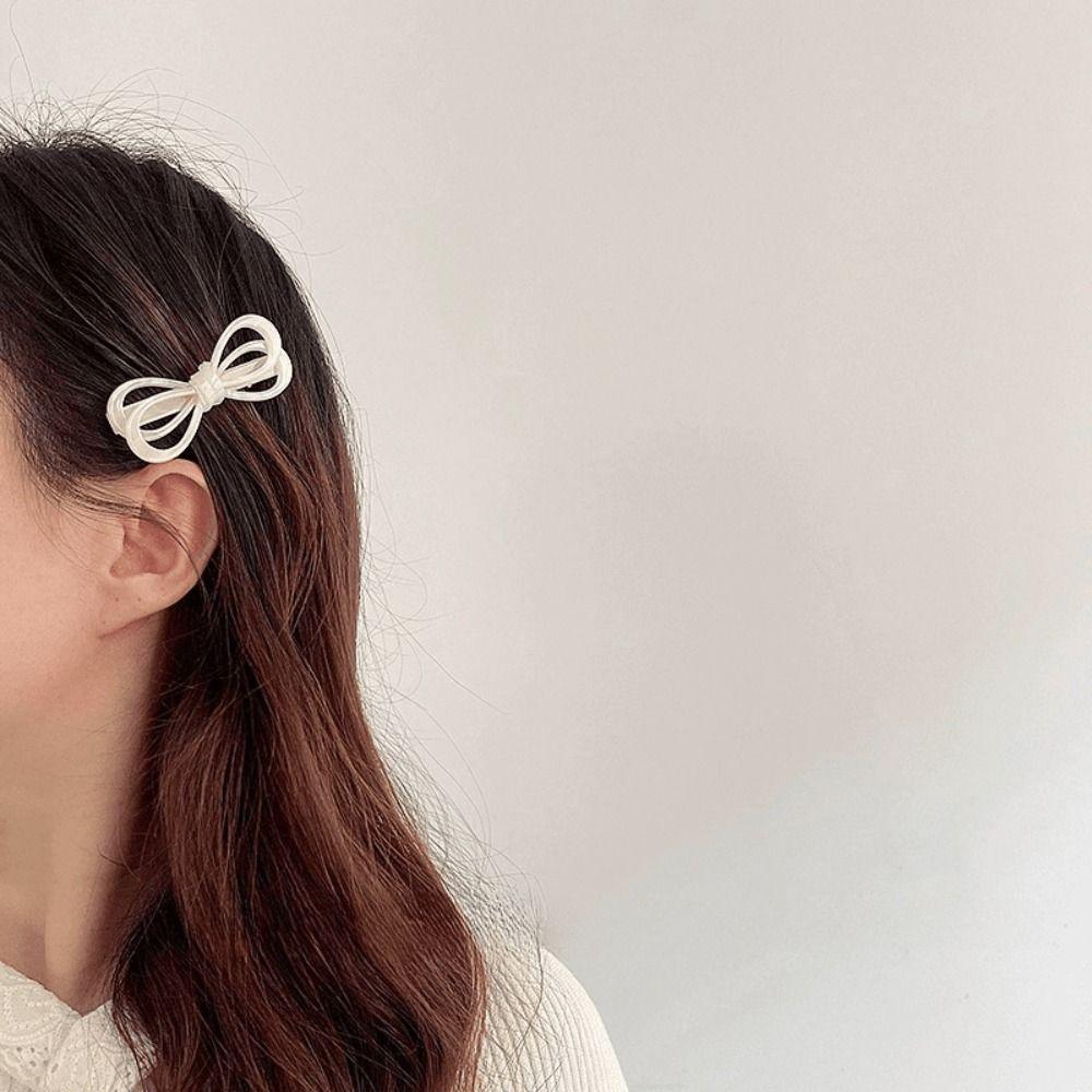 Side Clip Acetate Hair Clip Korean Style Bowknot Barrettes Sweet Bow Hairpin  Girls