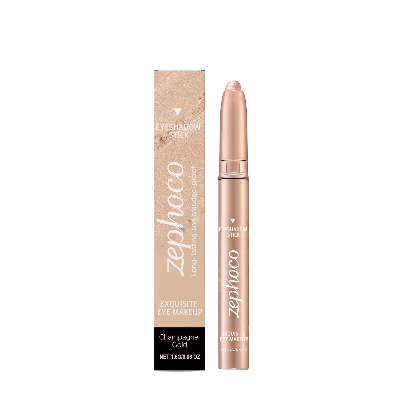 Zephoco Pearlescent Eyeshadow Stick - Nude Champagne Gold for Natural, Versatile Color Payoff