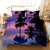 Beach Duvet Cover Set Polyester Tropical Island With The Palm Tree And Sea Beach Nature Theme Double Queen King Size Quilt Cover