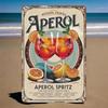 Vintage Aperol Cocktail Metal Sign for Wall Bar Cafe Decor Waterproof