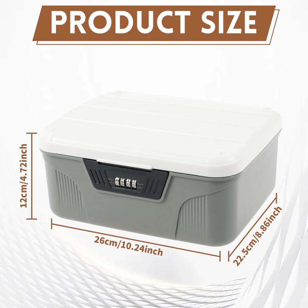 4 Digit Password Lock Safe Box Portable Organizer Case Lockable Storage Container Household Cash Jewelry Security Storage Box