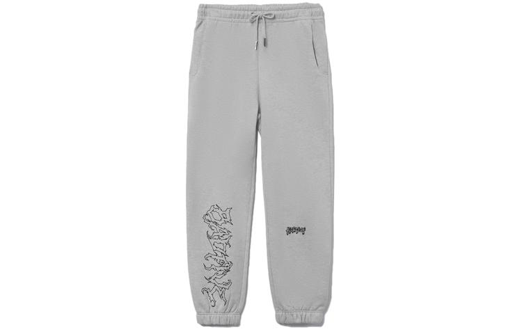 Li Ning BADFIVE Long An Youth Fleece Lined Thermal Loose Fit Elastic Cuff Knitted Sweatpants Men s Gray AKLRF27-4 XXL