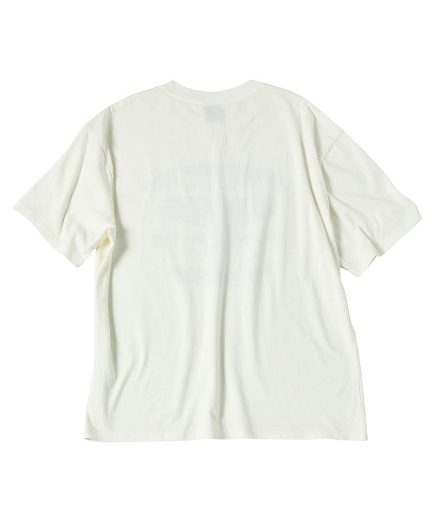 TRAVEL Emblem Pigment Short Sleeve T-Shirt Cream