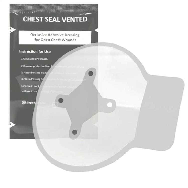 Square Medically Chest Seal Vented Dressing Bandages Chest Seal Vented First Aids Patches Outdoor Emergency Medically Tool