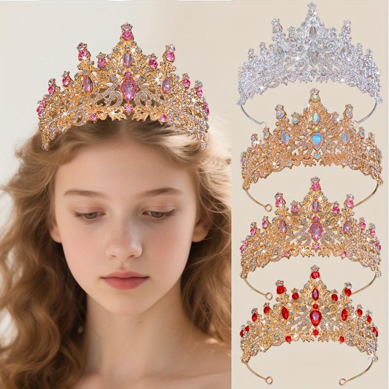 Bling Rhinestone Bridal Wedding Crown Princess Style Tiara Elegant Bridal Headwear for Prom Pageant Wedding