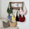 Versatile Canvas Crossbody Bags Large Capacity Lightweight Sports Hobos Bag Solid Color Korean Simplified Shoulder Bag Women
