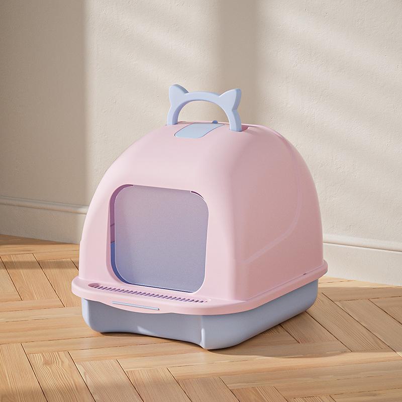 Premium Enclosed Cat Litter Box: Detachable, Oversized, Anti-Splash & Odor-Resistant Cat Bed Toilet