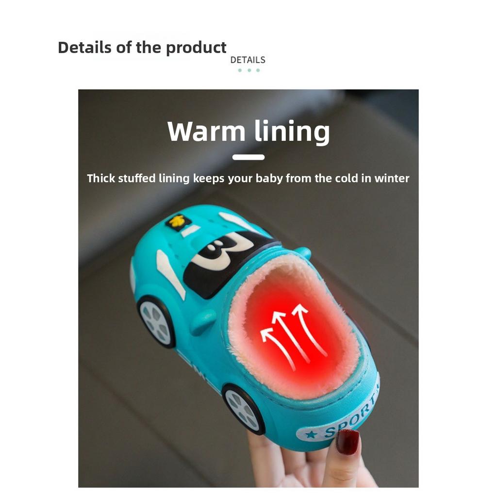 Winter Children's Cotton Slippers for Boys and Girls, Waterproof, Cute, Indoor, Non Slip, Soft Bottom with Plush Insulation Bag and Cotton Mop