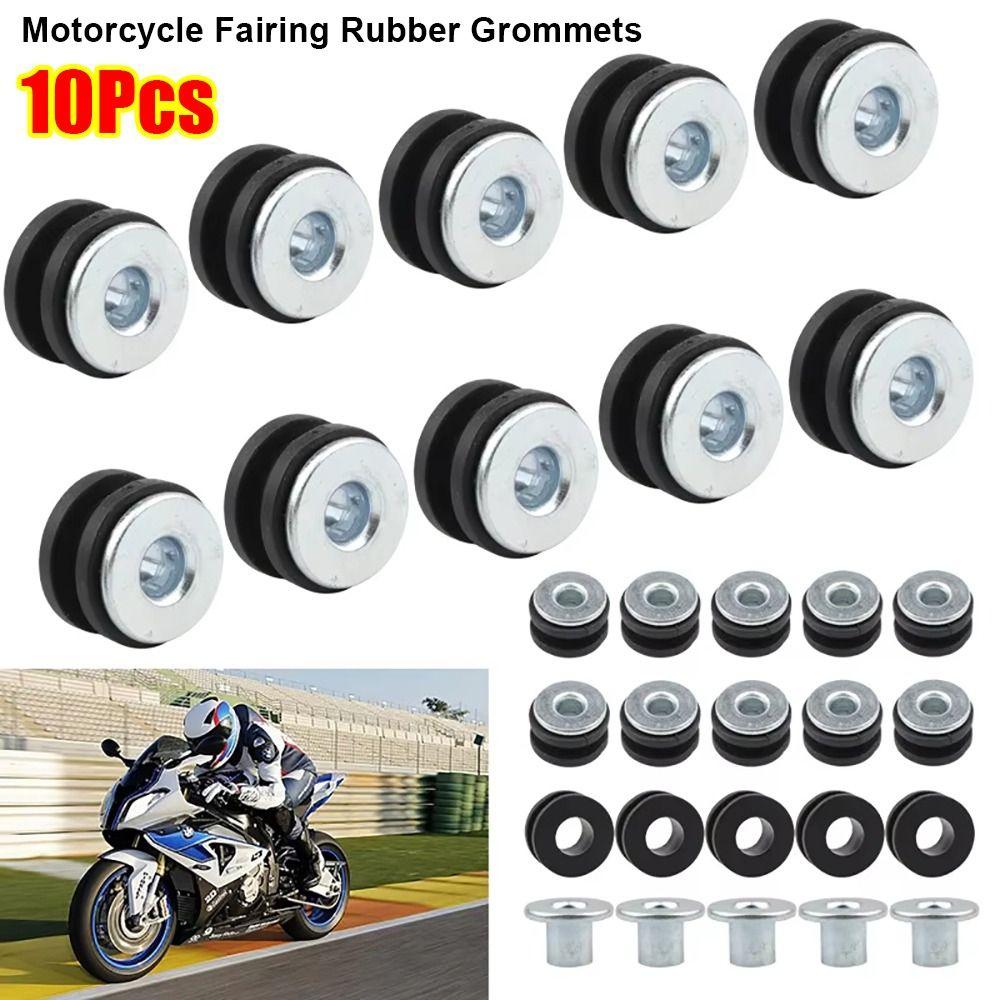 10Pcs/Set Rubber Steel Rubber Grommets  for Honda for Suzuki for Kawasaki Fairing